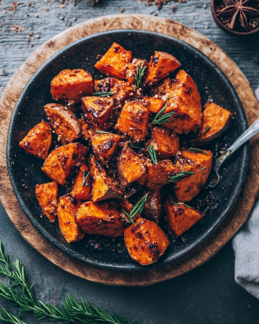 Cinnamon Maple Roasted Sweet Potatoes