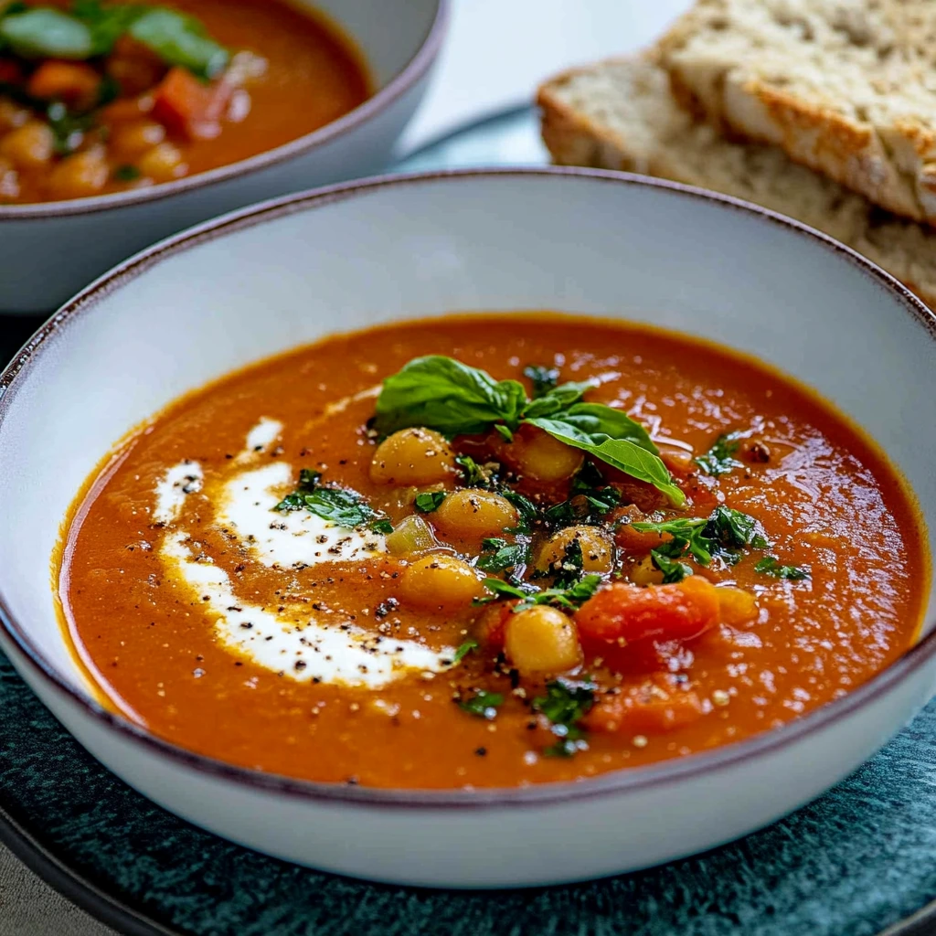 Tomatensuppe mit Kichererbsen