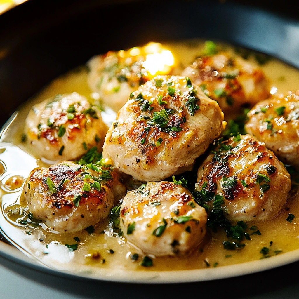 Rustikale Hähnchen-Piccata-Fleischbällchen