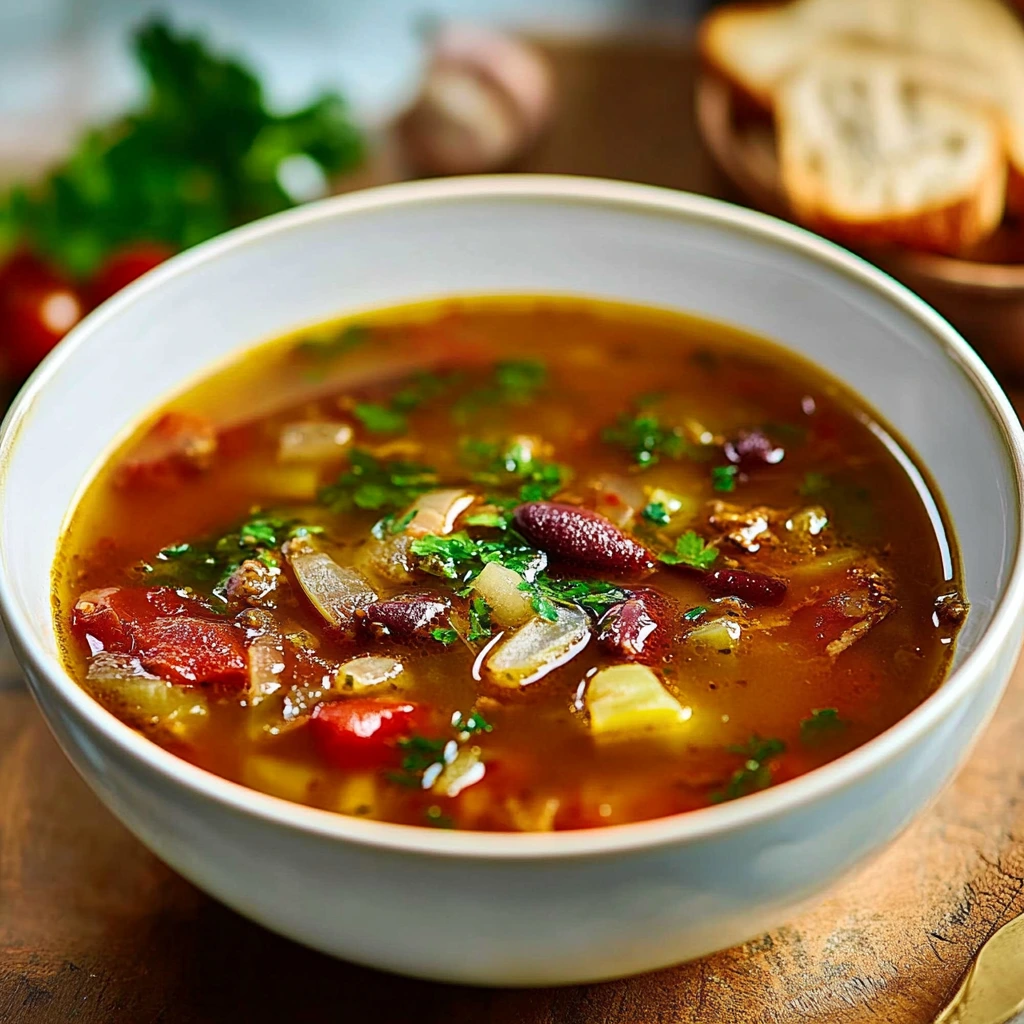 Traditionelle rumänische Bohnensuppe (Ciorba De Fasole)