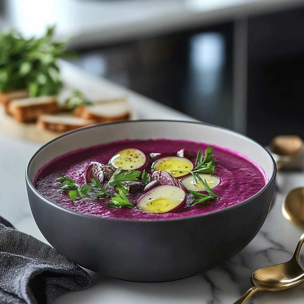 Polnische kalte Rote-Bete-Suppe (Chłodnik)