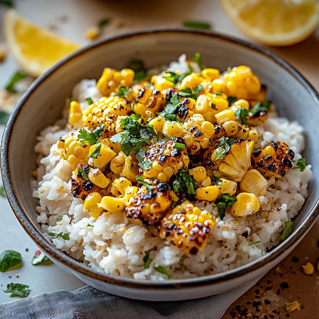 Hähnchen-Reisschüssel mit Street Corn