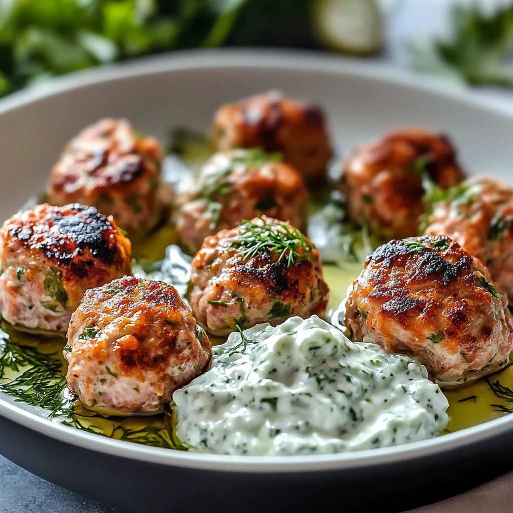 Griechische Putenfleischbällchen mit Tzatziki
