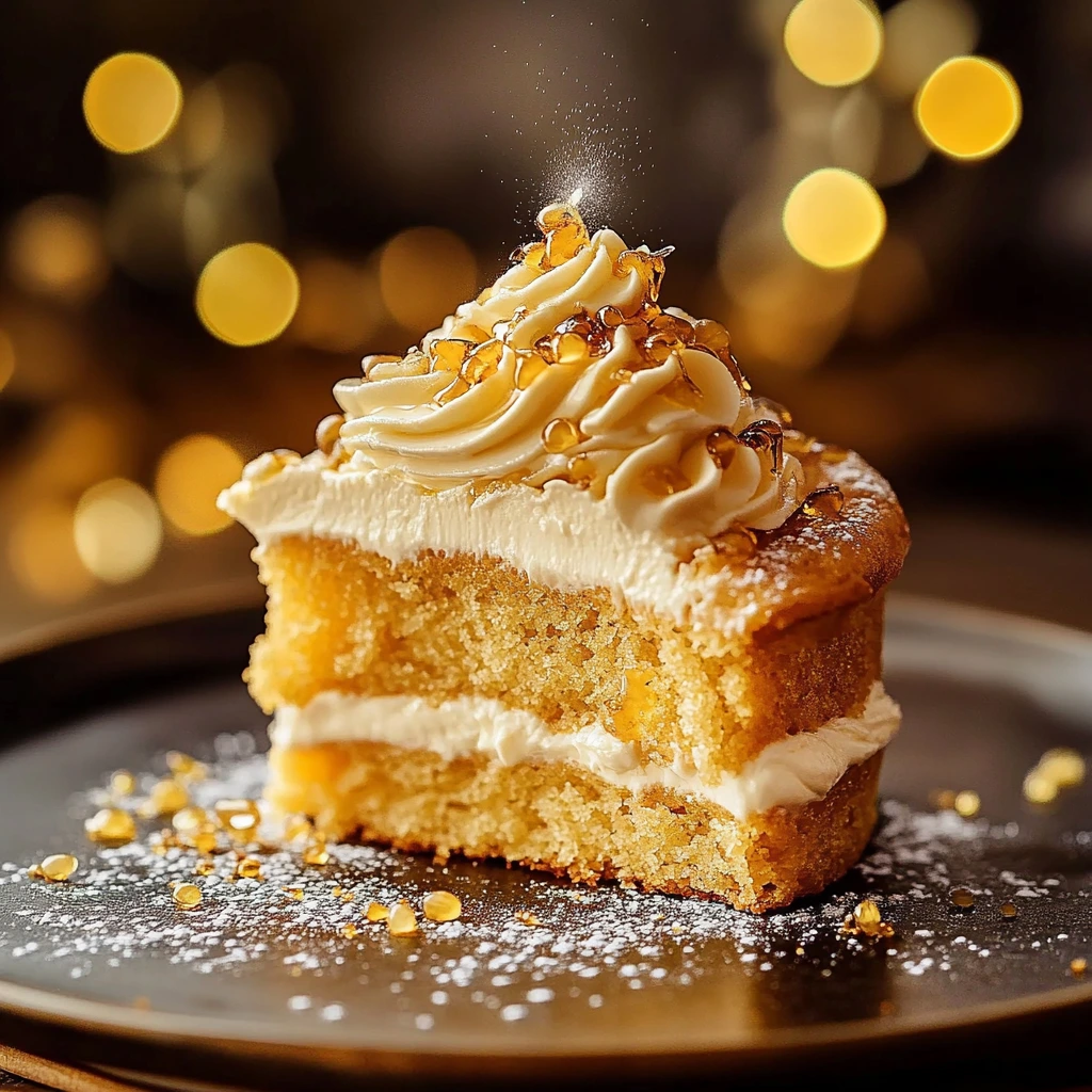 Maisbrotkuchen mit geschlagener Honig-Buttercreme