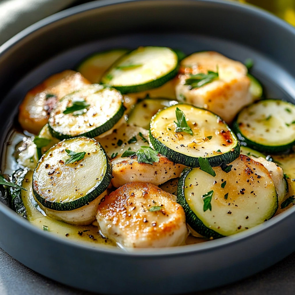 Einfaches gebackenes Hühnchen mit Zucchini