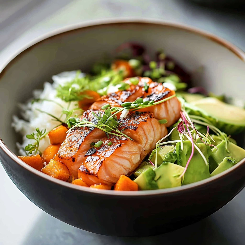 Knusprige Lachs Bowls Reis