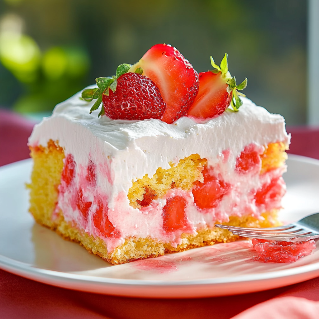 Poke Cake mit Erdbeer-Shortcake
