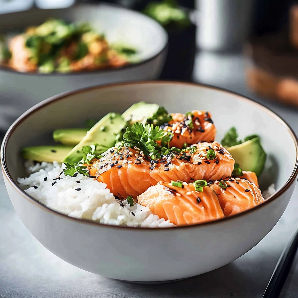 Knusprige Lachs Bowls Reis
