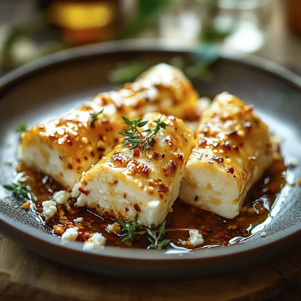 Im Ofen gebraten Feta-Röllchen mit Chili-Honig
