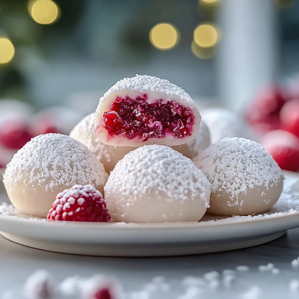 Delicious Himbeergefüllte Schneekugeln Recipe