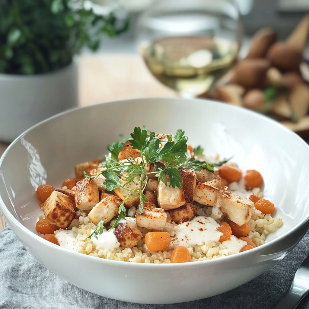 Schüssel mit Blumenkohlreis