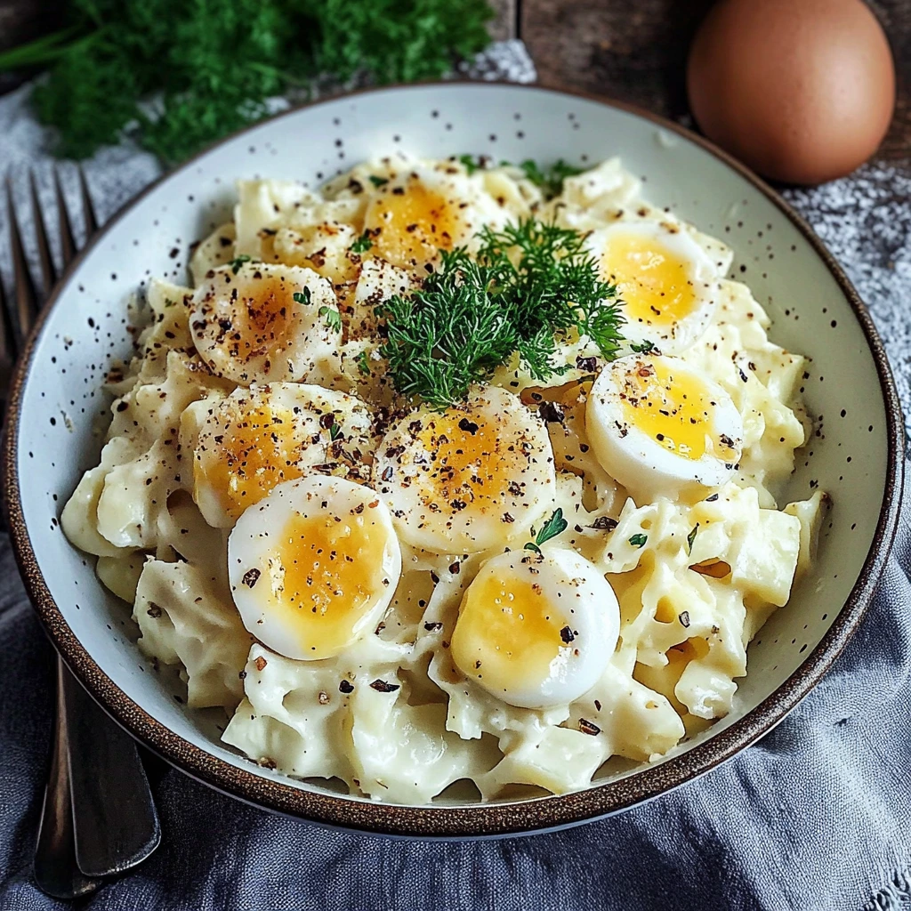 Klassischer Kartoffelsalat mit Ei und Mayonnaise