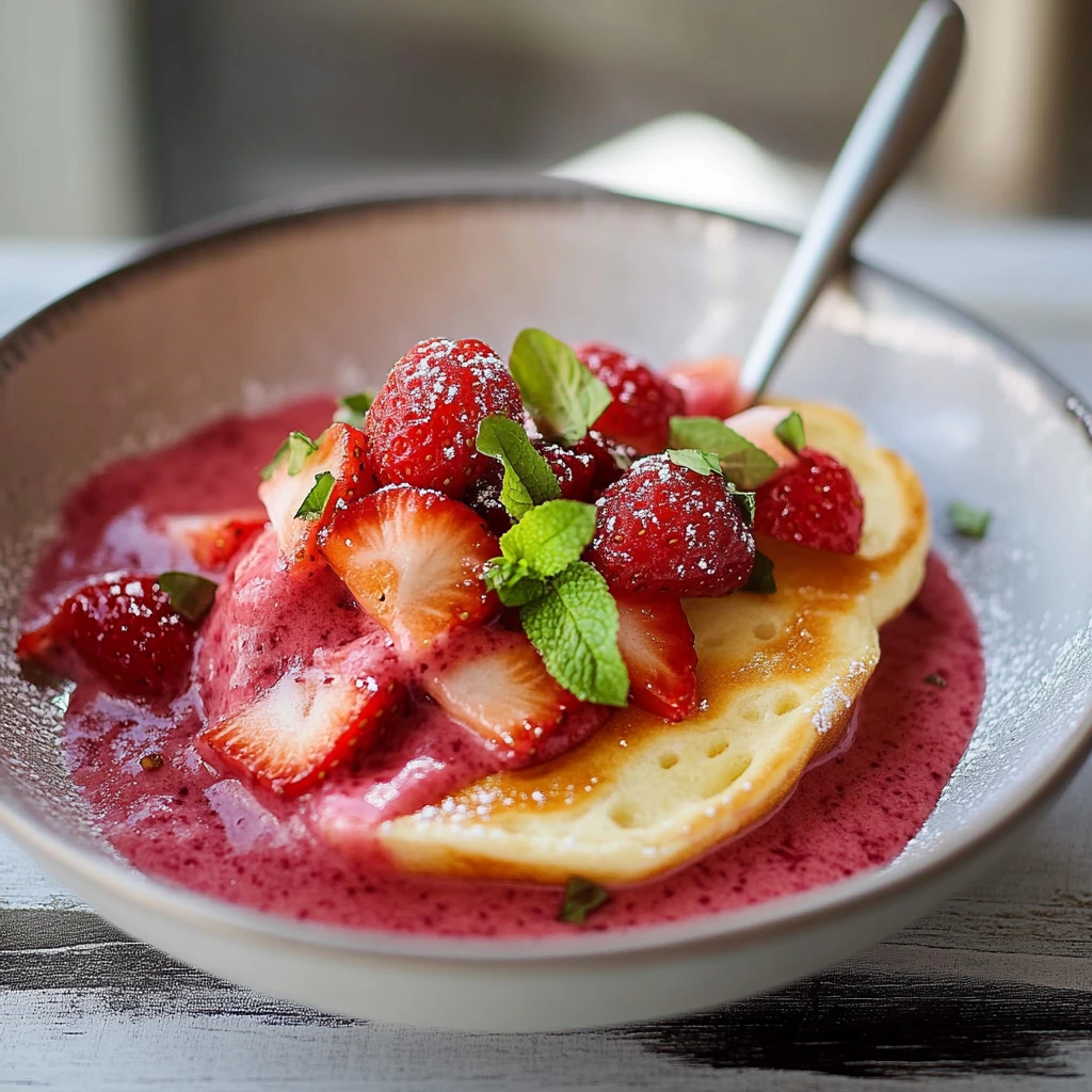 Softeis zum Frühstück mit Erdbeerlimonade