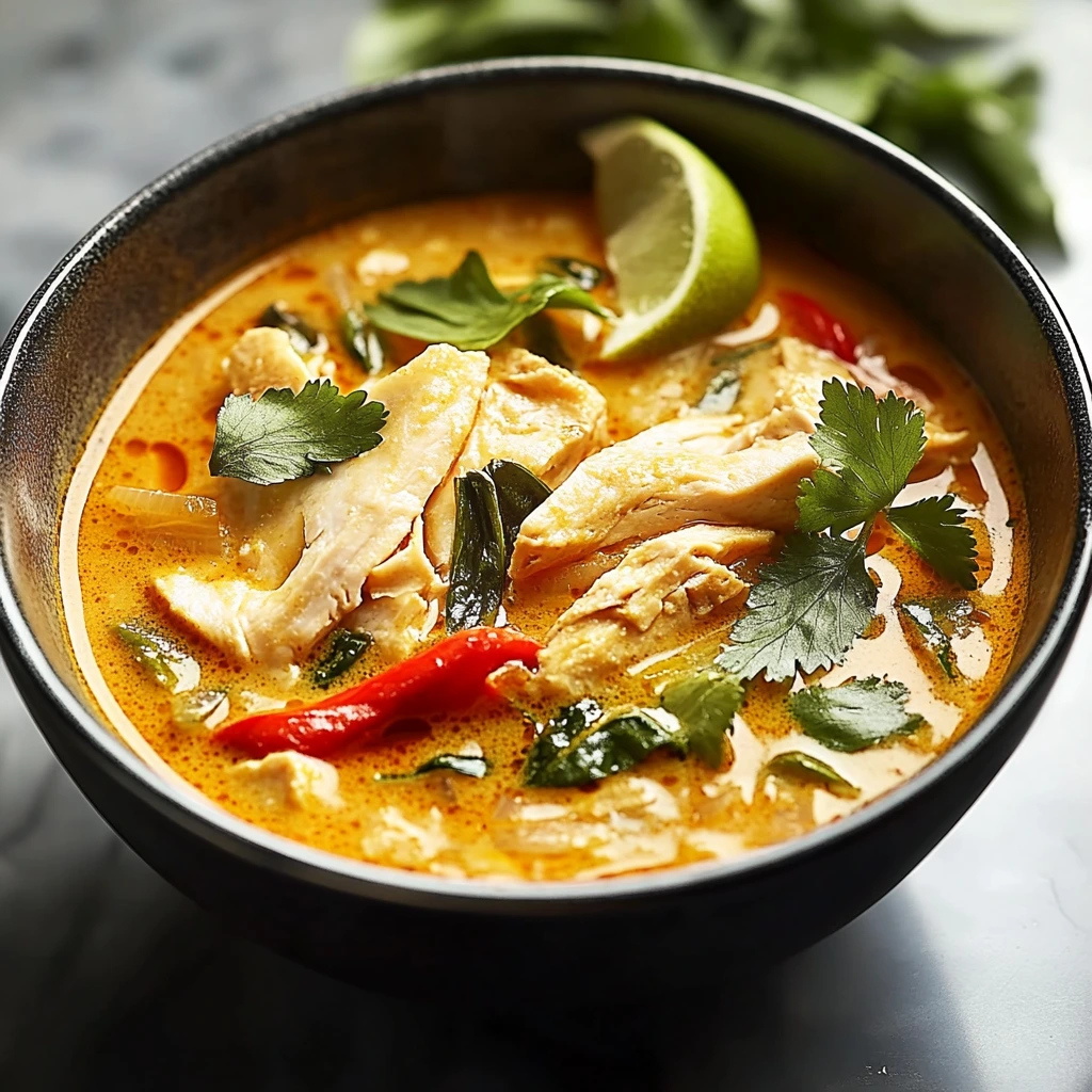 Einfache thailändische Hühner-Curry-Suppe