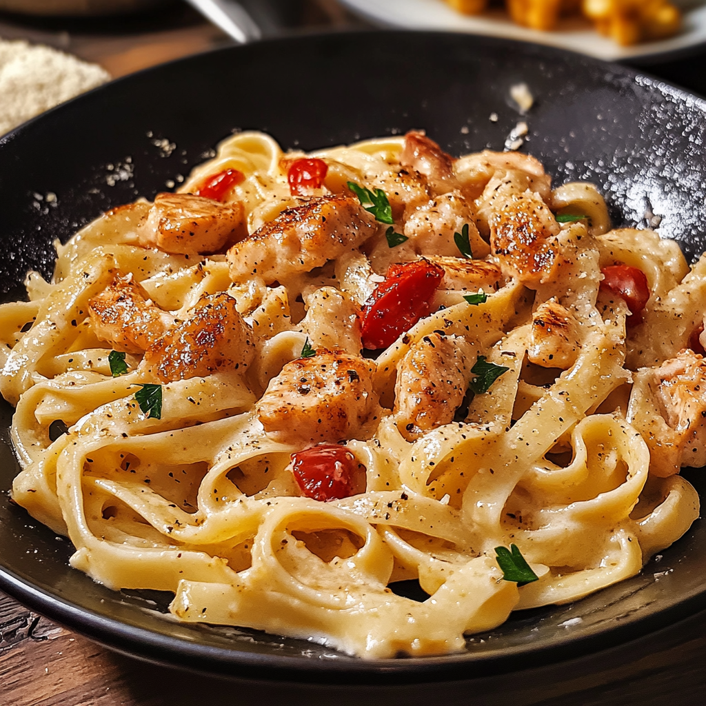 Cajun-Hühnchen-Fettuccine Alfredo - Lecker Familie
