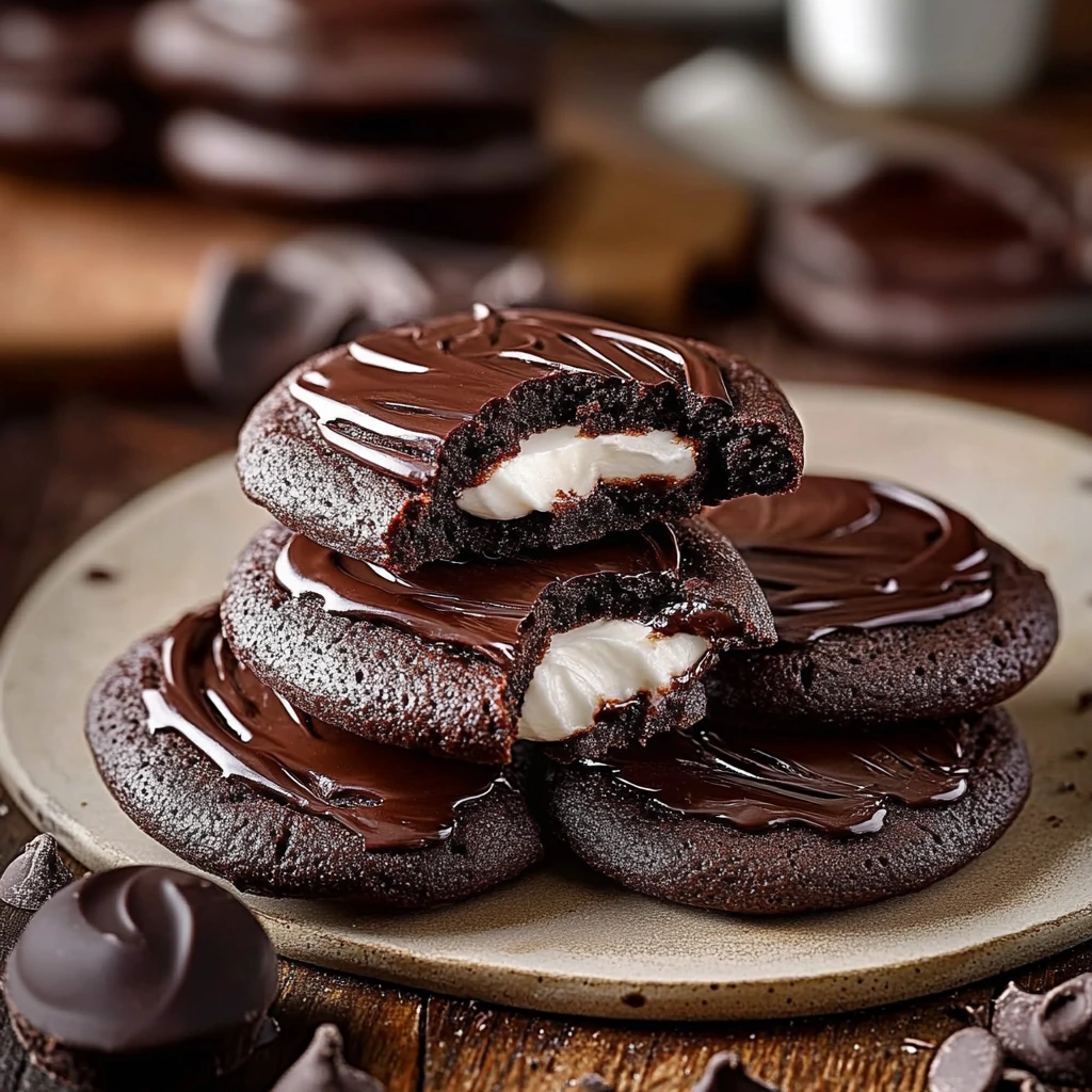 Galletas de doble chocolate con malvaviscos