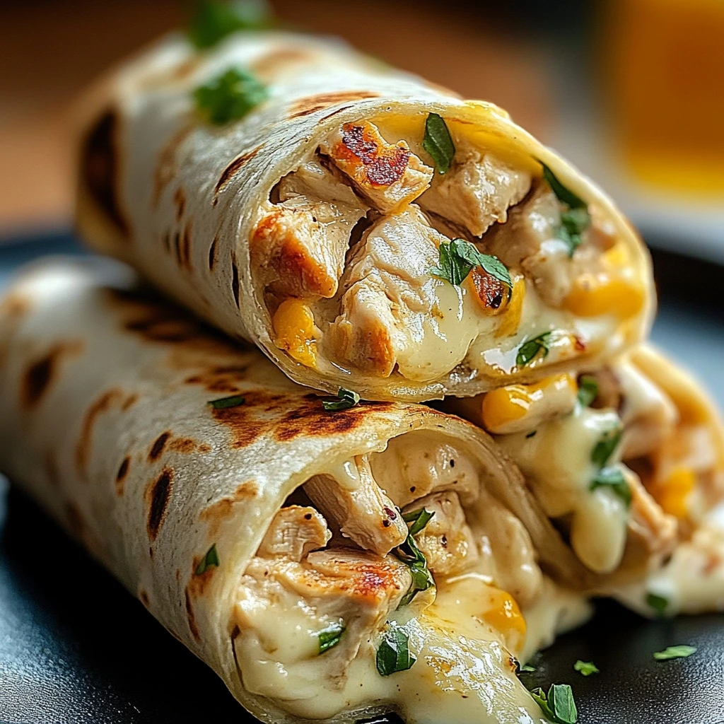 Wraps de pollo con ajo y queso