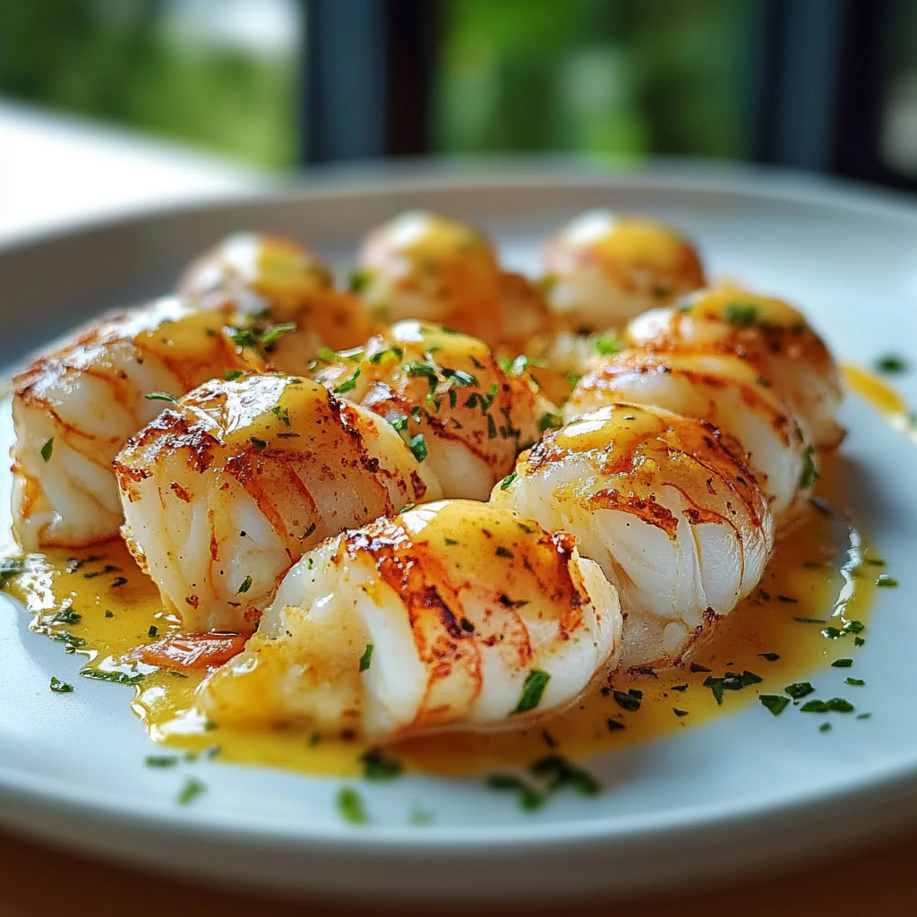 Colas de langosta con mantequilla de ajo