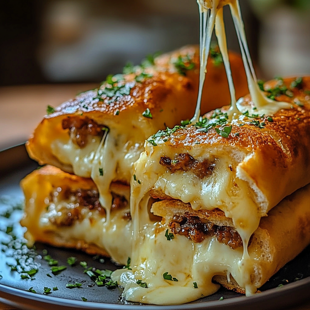Palitos de pan rellenos de filete de queso Filadelfia – ¡Qué delicia!