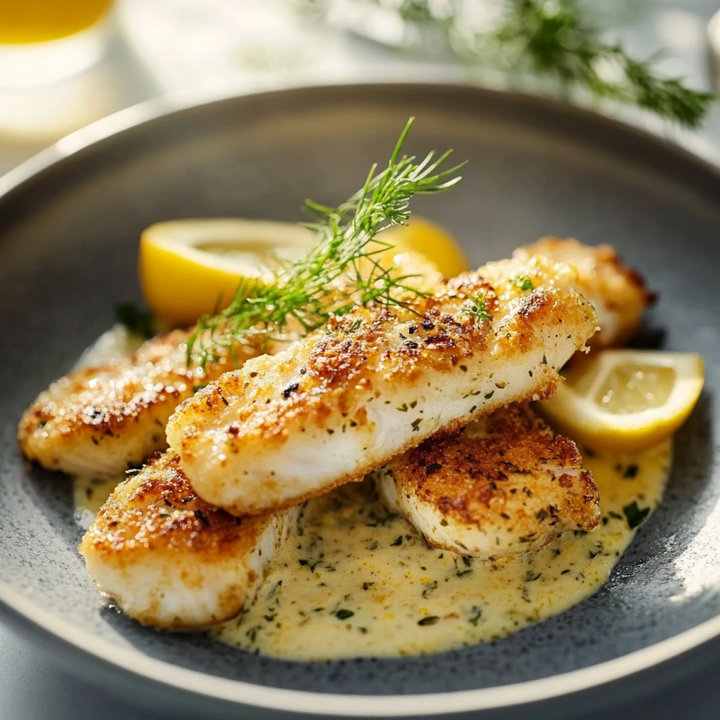 Gebackene Fischstäbchen