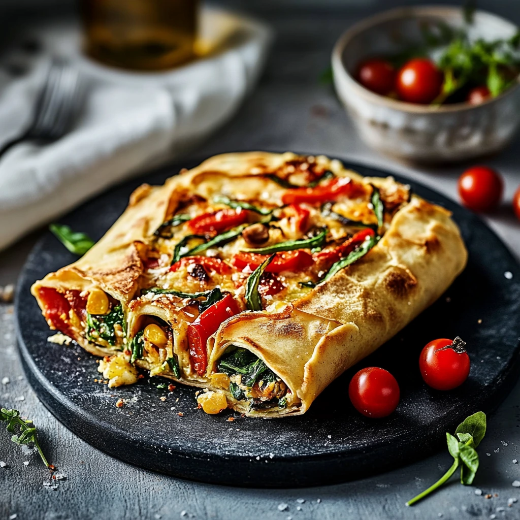 Gefüllte Pfannkuchen vegetarisch