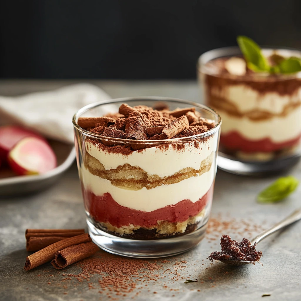 Rhabarber-Tiramisu im Glas