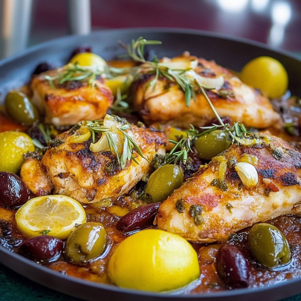 Marokkanisches Hähnchen mit eingelegten Zitronen und Oliven - Lecker ...