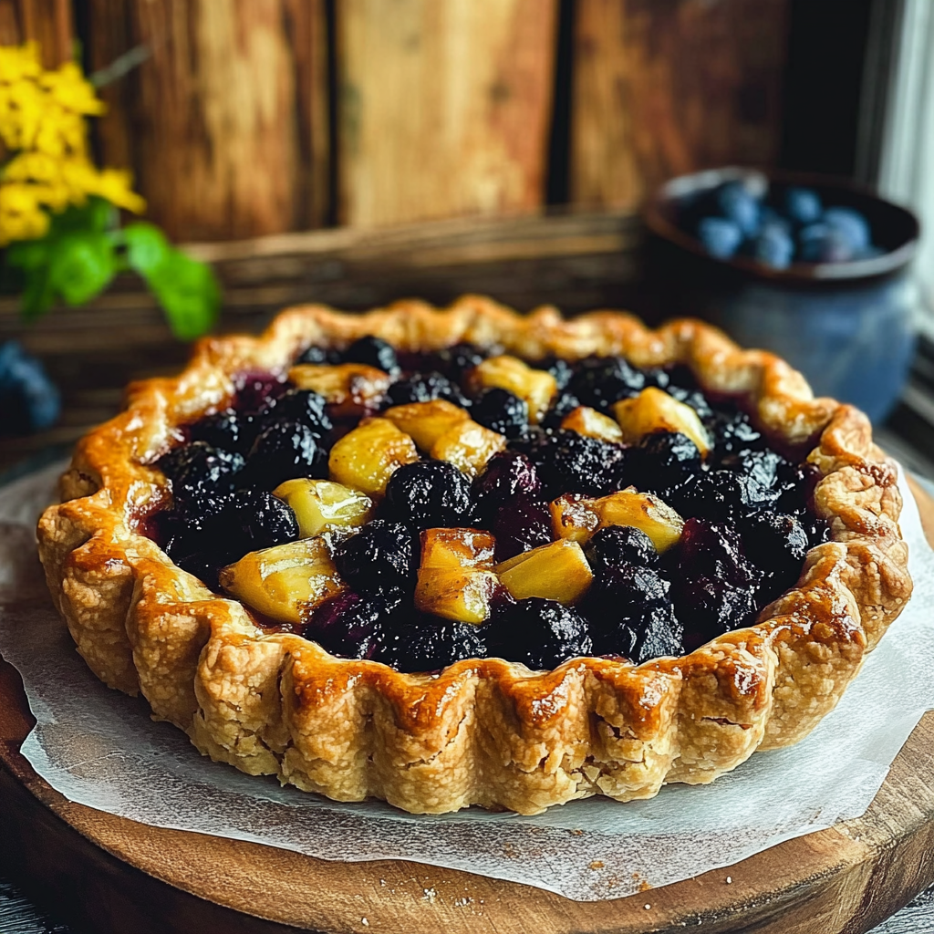 FODMAP-arme Pfirsich-Blaubeer-Crostata