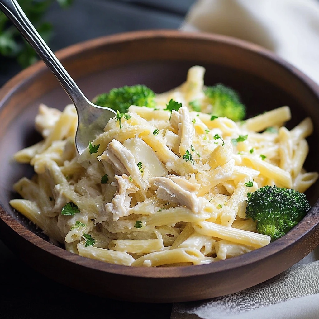 FODMAP-arme schnelle Pasta mit Hähnchen, Brokkoli und Ziegenkäse