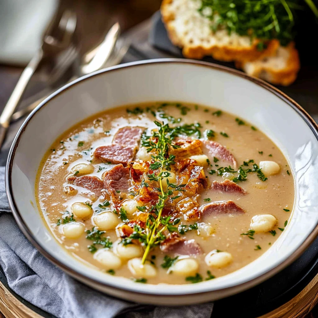 Weiße Bohnen- und Schinkenhaxensuppe