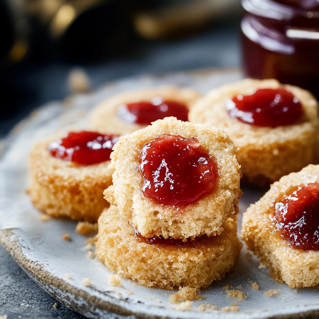 Kekse mit Erdnussbutter und Marmelade