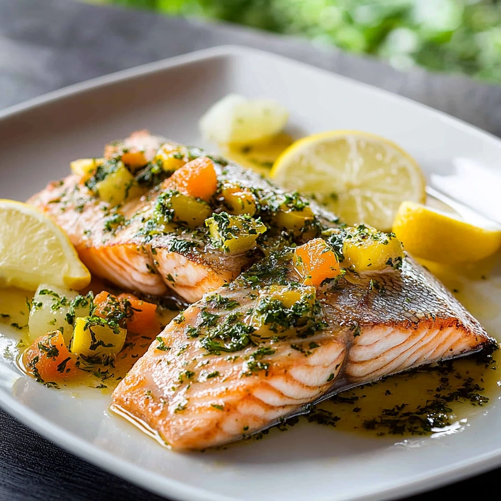 Lachs mit Zitrone und Kräutern