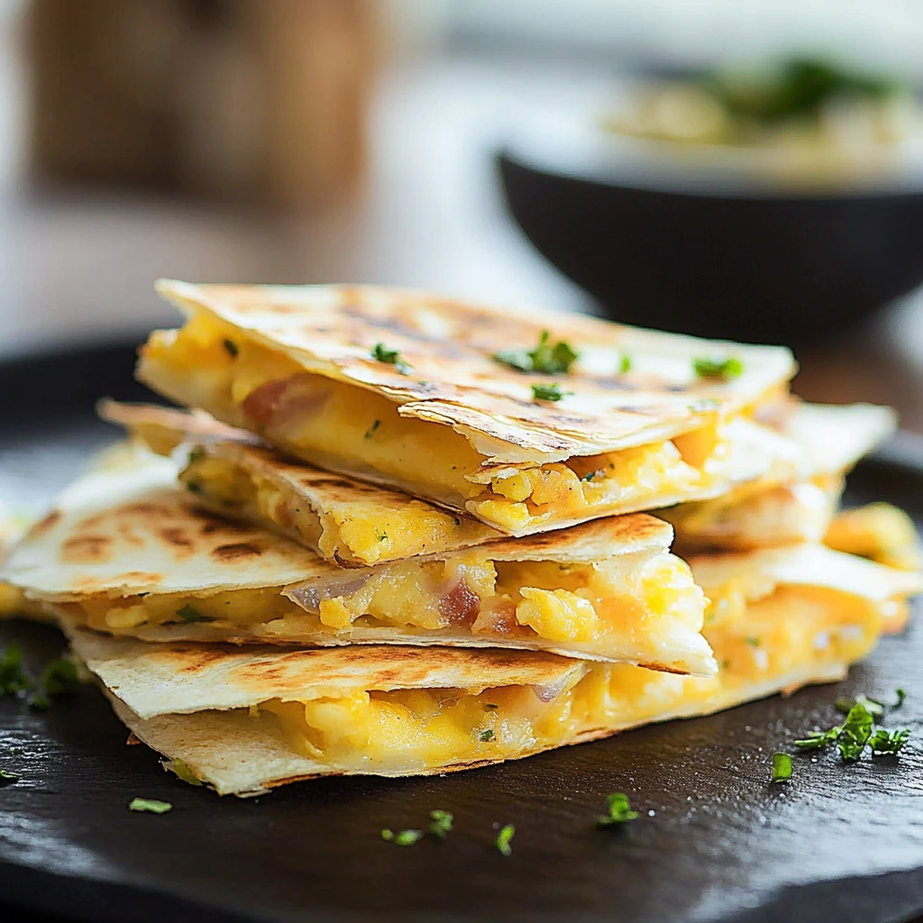 Einfache Frühstücksquesadillas