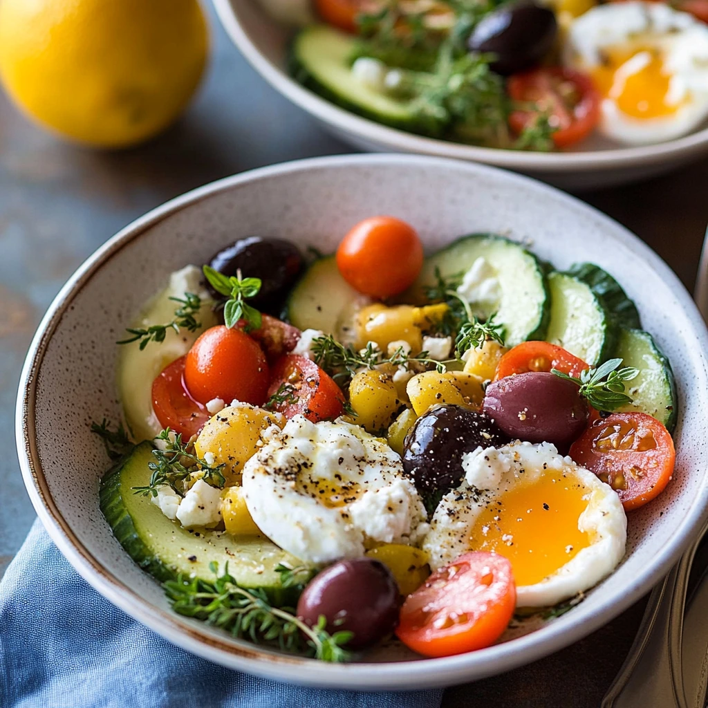 Frühstücksschüsseln nach griechischer Art
