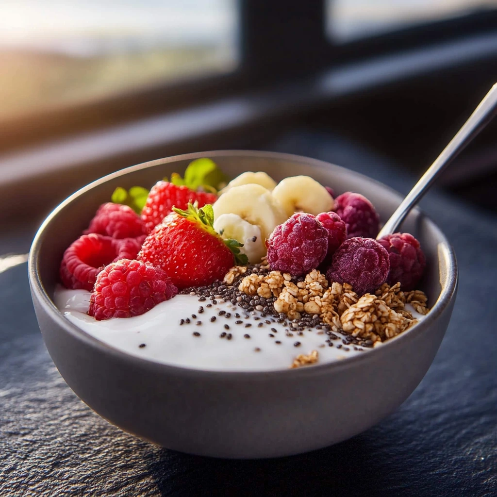 Frühstücksschüssel mit Chia-Joghurt