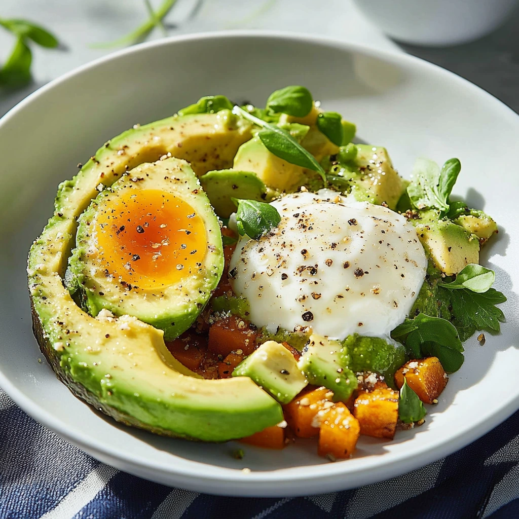 Frühstücksschüsseln mit Avocado