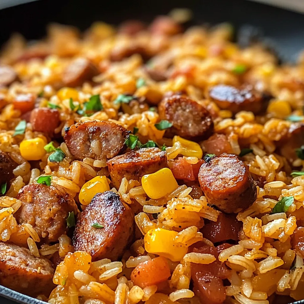 Cajun Wurst und Reis Pfannengericht: Ein würziger Südstaaten-Klassiker