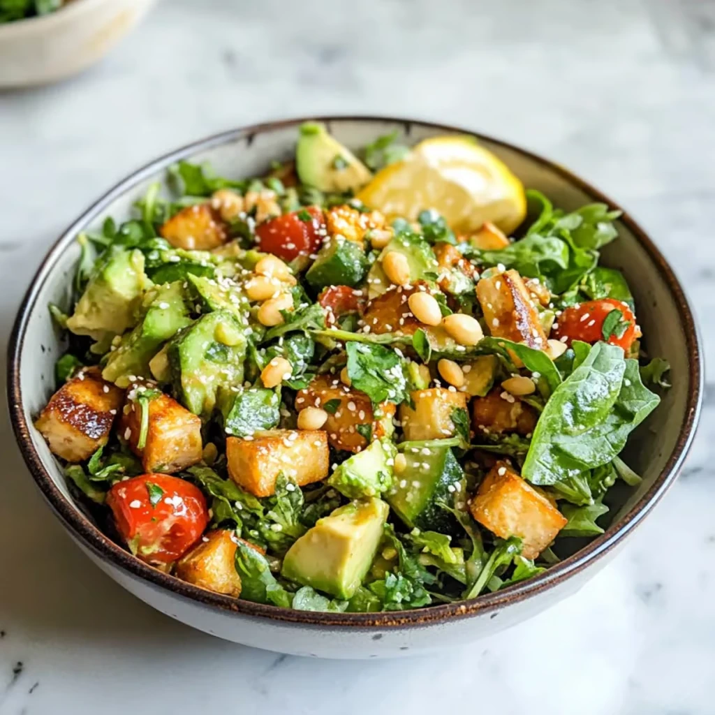 Veganer Protein-Salat mit Tempeh & Tofu – 30g Eiweiß pro Portion!