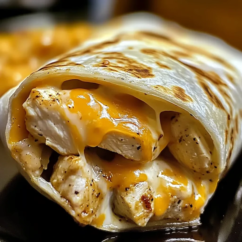 Hähnchen-Wraps mit Käse und Knoblauch