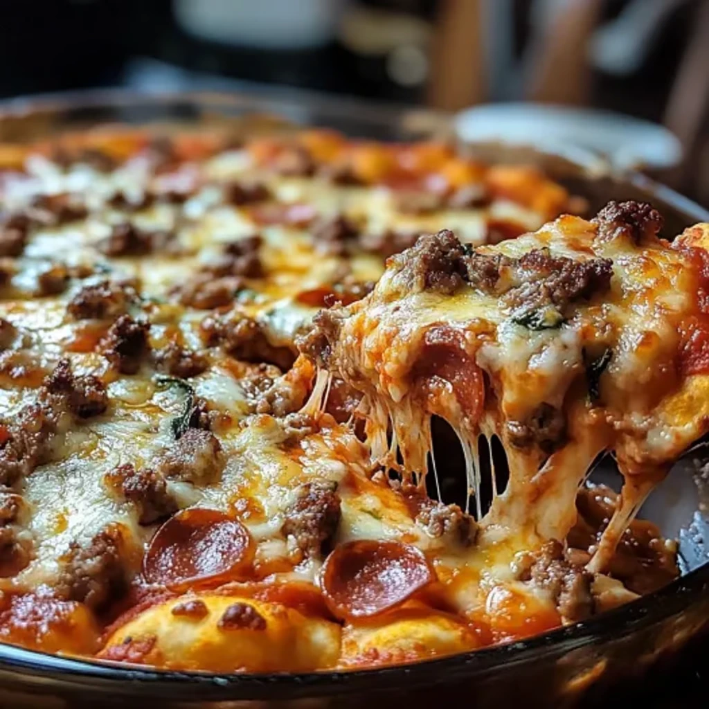 Pizza-Auflauf für Fleischliebhaber