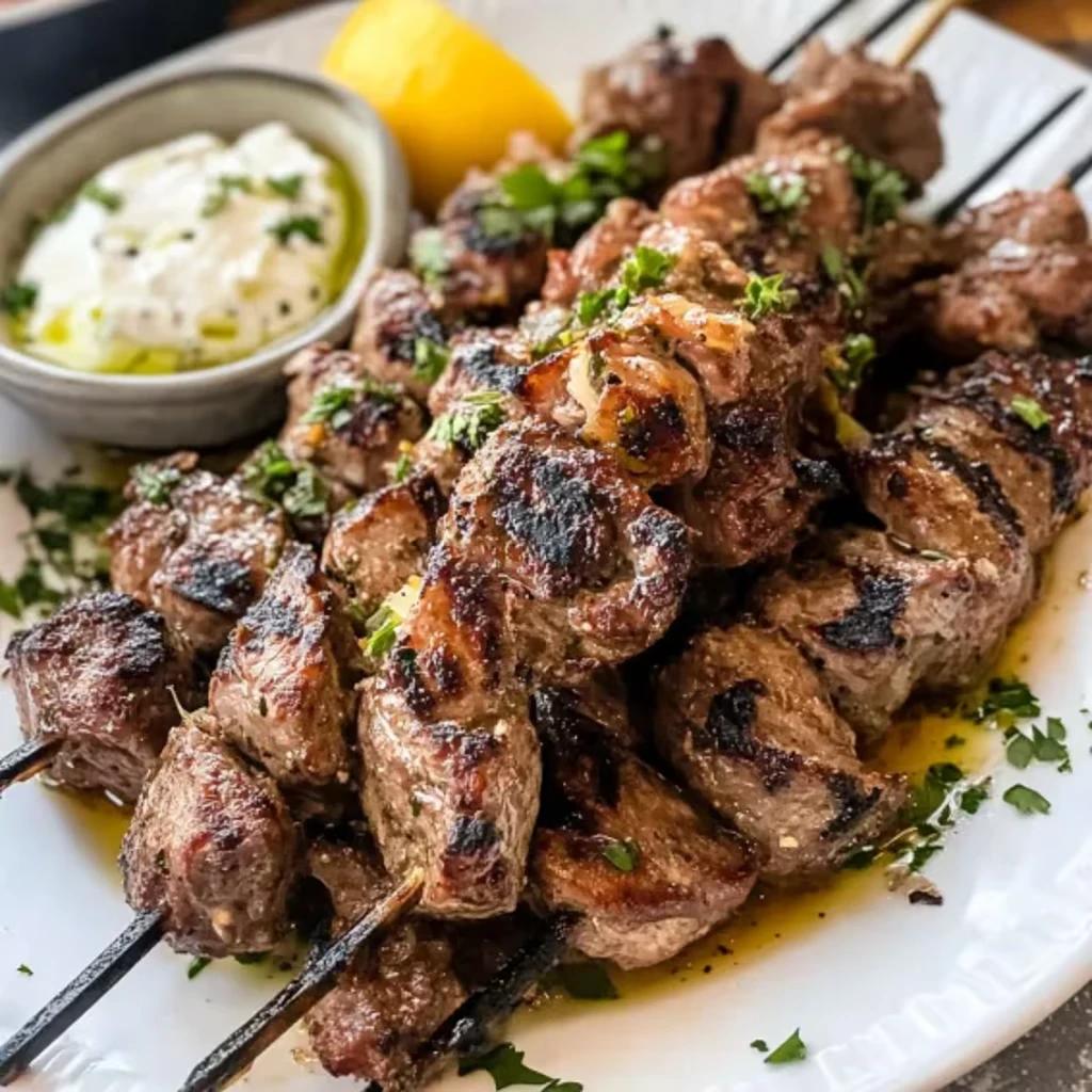 Zartes Griechisches Lamm-Souvlaki