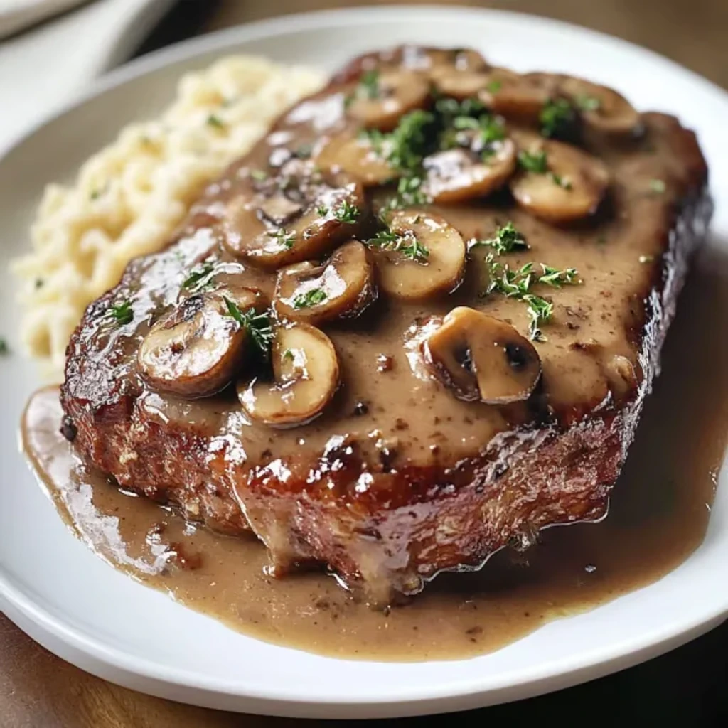 Marsala-Hackbraten mit Pilzsauce