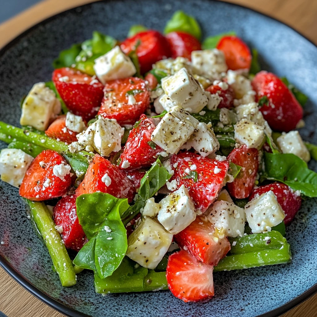 Grüner Spargelsalat mit Erdbeeren und Feta – Frisch, fruchtig und voller Geschmack