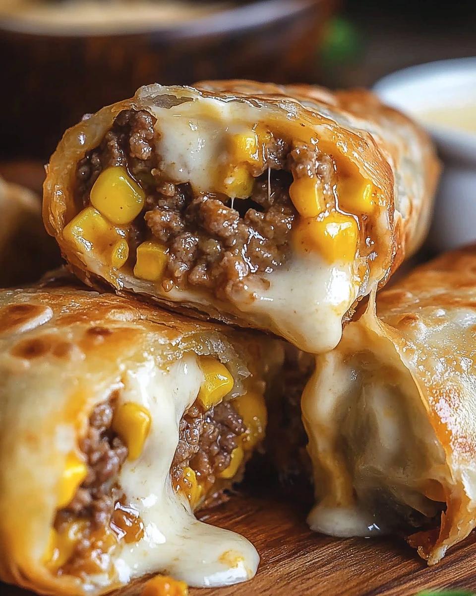 Cheeseburger-Frühlingsrollen