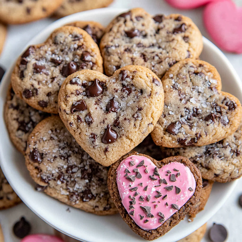 Heart Shaped Chocolate Chip Cookies
