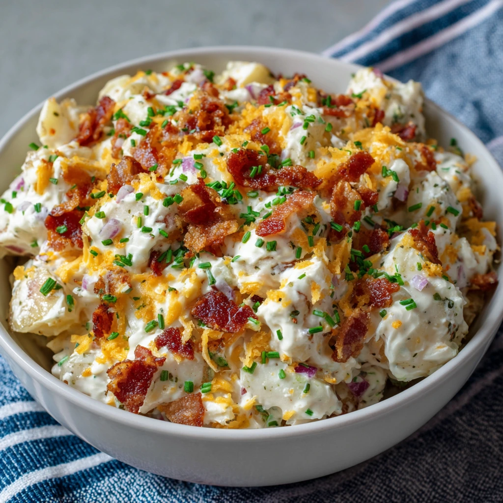 Cheddar Bacon Ranch Potato Salad