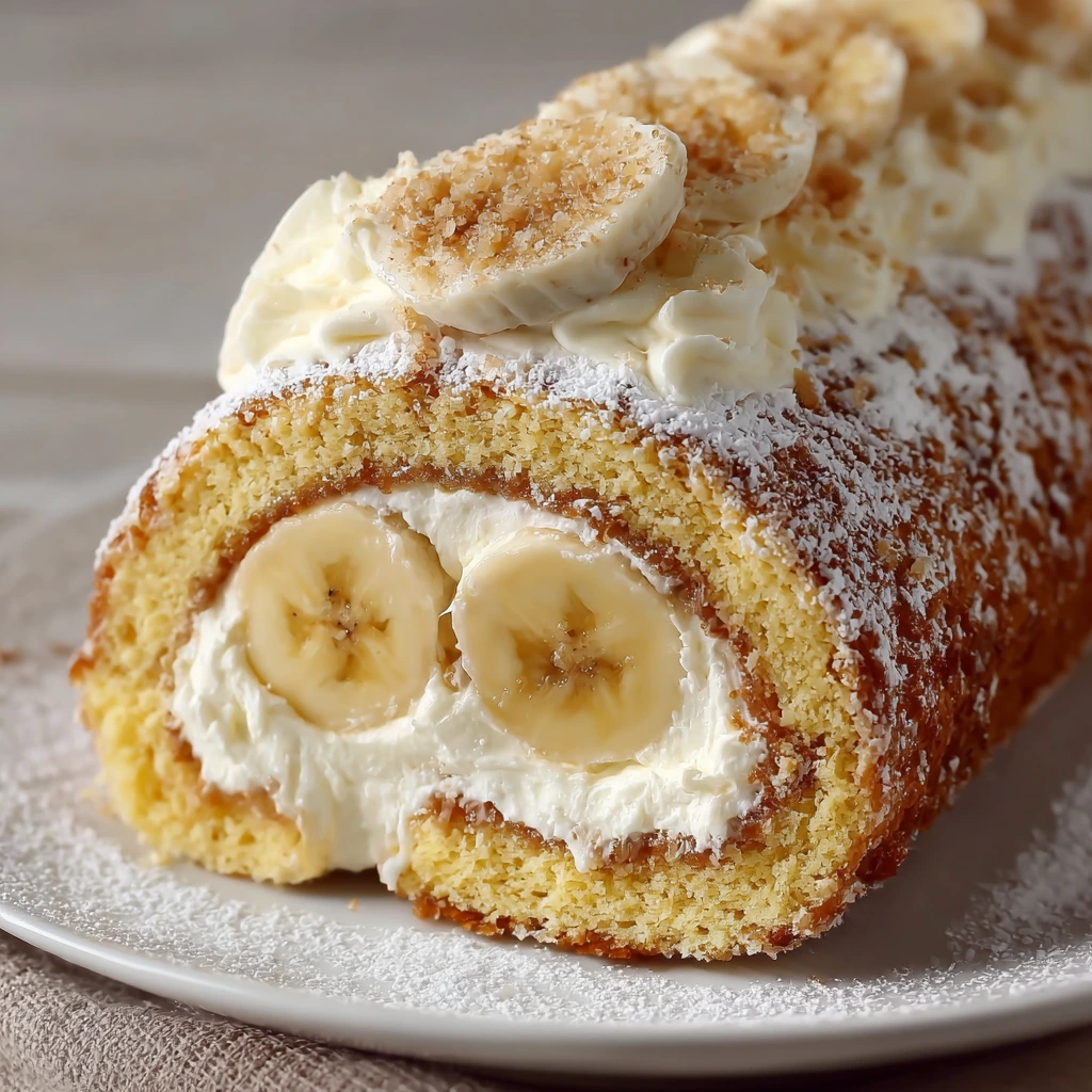 Banana Cream Cheesecake Roll