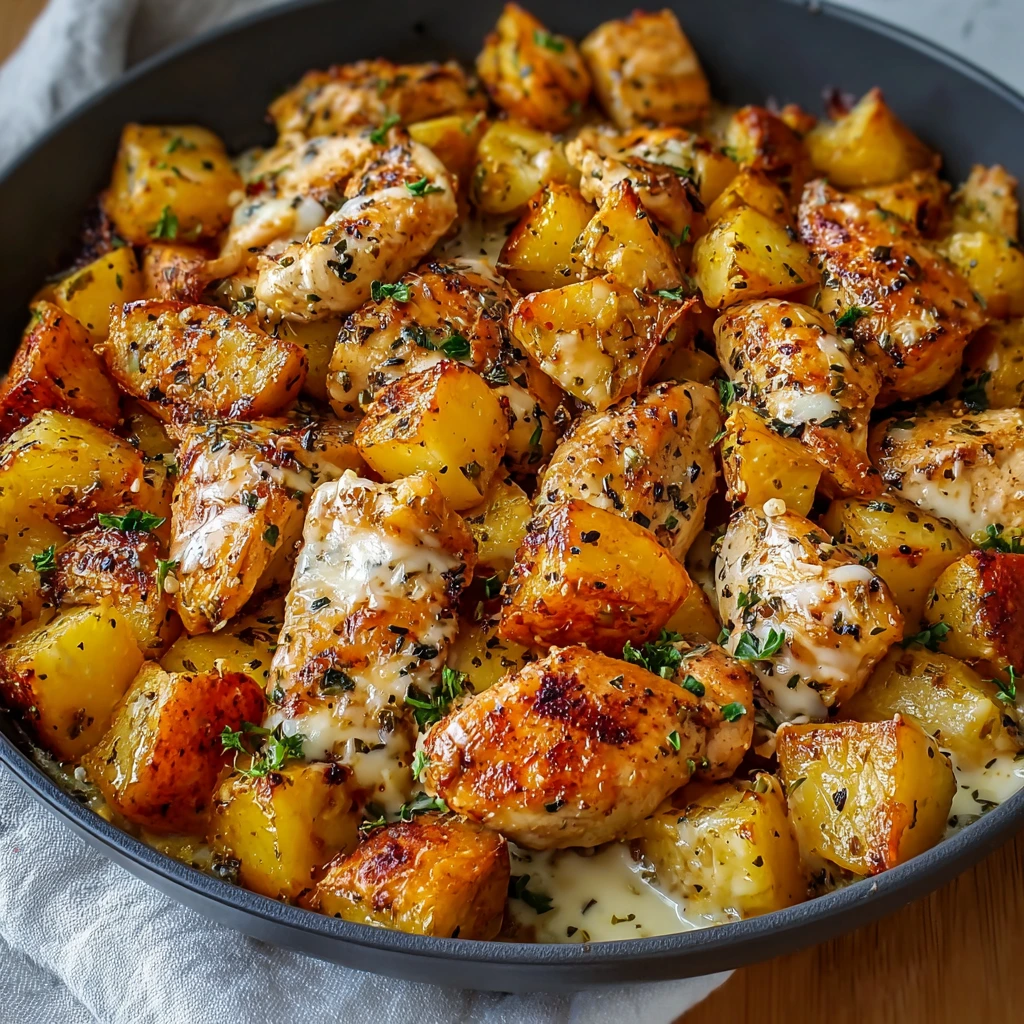 Knoblauch-Parmesan Hühnchen & Kartoffeln – Herzhaft, käsig und unwiderstehlich