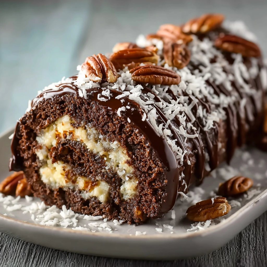 German Chocolate Cake Roll