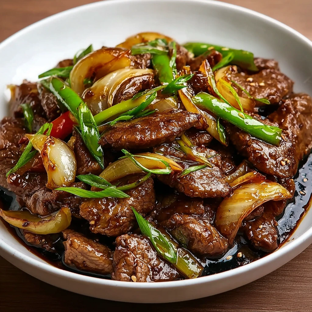 Rindfleisch mit Zwiebeln nach chinesischer Art